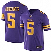 Nike Men & Women & Youth Vikings 5 Teddy Bridgewater Purple Color Rush Limited Jersey,baseball caps,new era cap wholesale,wholesale hats